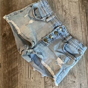 Billabong shorty distressed jean shorts